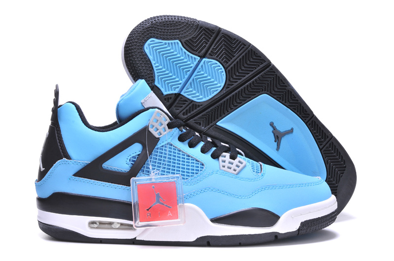 Air Jordan 4 Men Shoes Black/Deepskyblue Online